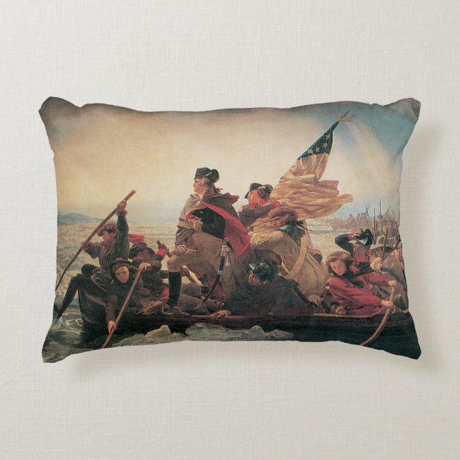 Washington Crossing the Delaware by Emanuel Leutze Accent Pillow (Front)
