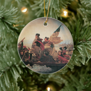 Washington Crossing the Delaware by Emanuel Leutze Ceramic Ornament