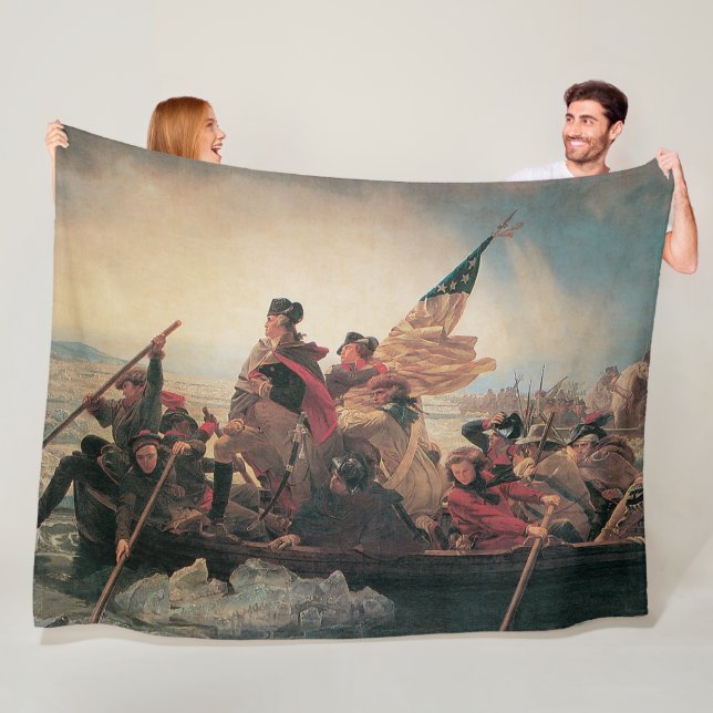 Washington Crossing the Delaware by Emanuel Leutze Fleece Blanket (In Situ)
