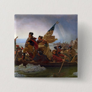 Washington Crossing the Delaware River 2 Inch Square Button