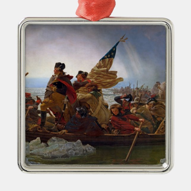 Washington Crossing the Delaware River Metal Ornament (Front)