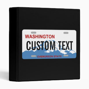 Washington custom license plate binder