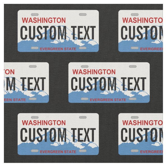 Washington custom license plate fabric (Close Up)