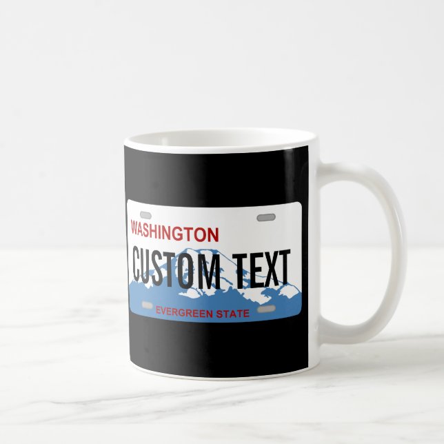 Washington custom license plate mug (Right)
