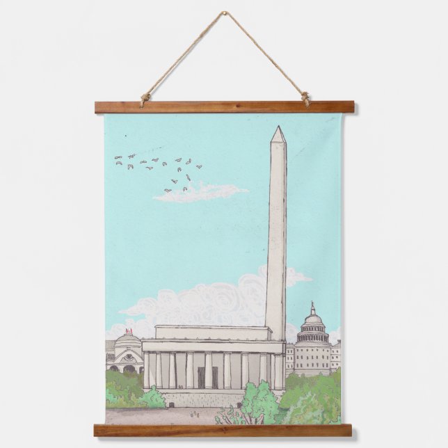 Washington D.C Capital of the USA Landmarks Hanging Tapestry (Front)