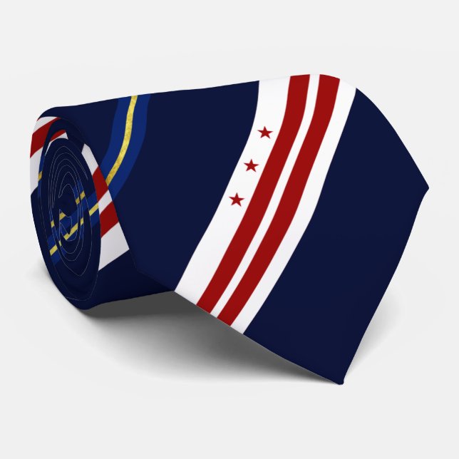 Washington D.C. city flag Neck Tie (Rolled)