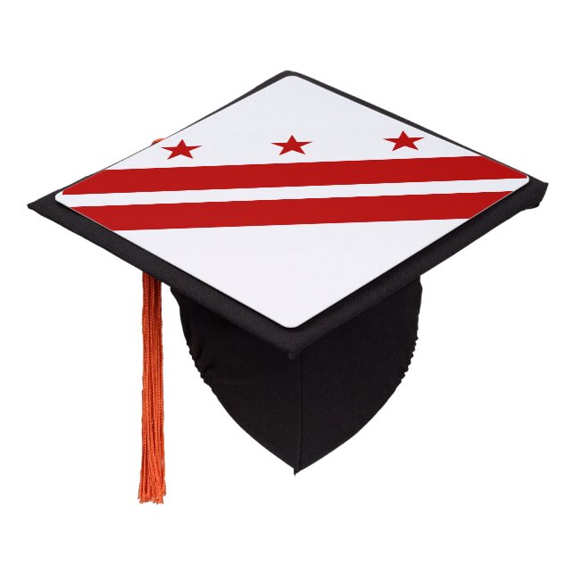 Washington D.C. flag, American state flag Graduation Cap Topper (Angled)