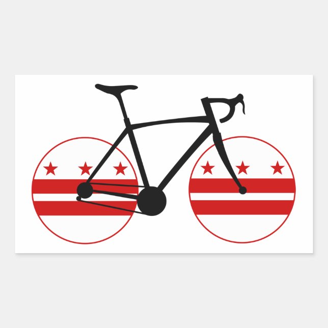 Washington D.C. Flag Cycling Sticker (Front)