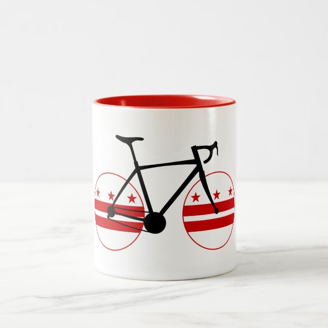 Washington D.C. Flag Cycling Two-Tone Coffee Mug (Center)