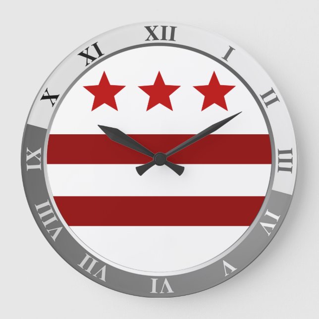 Washington D.C. flag Large Clock (Front)