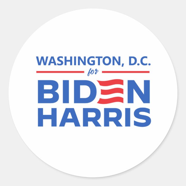 Washington D.C. for Biden Harris Classic Round Sticker (Front)