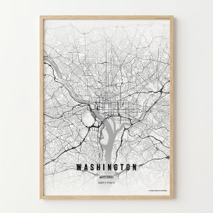 Washington D.C. Map Print Capitol City Poster