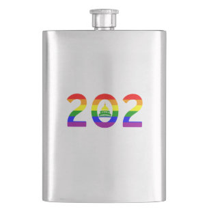 Washington D.C. Rainbow Pride Hip Flask