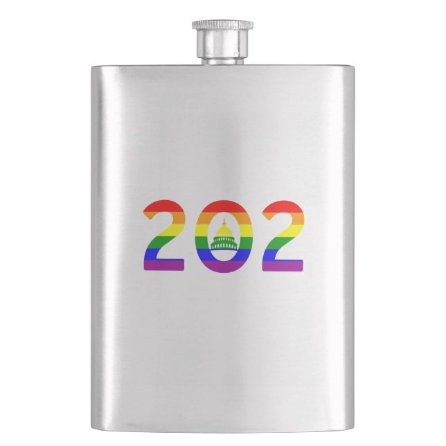 Washington D.C. Rainbow Pride Hip Flask (Front)