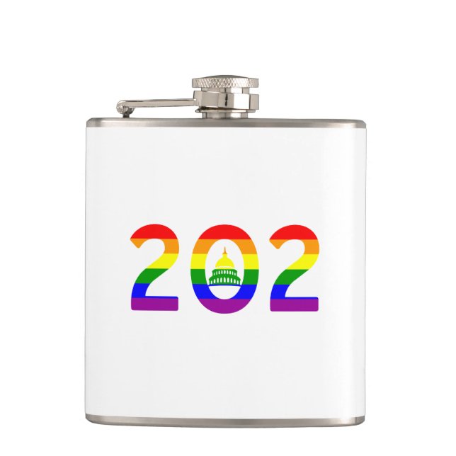 Washington D.C. Rainbow Pride Hip Flask (Front)