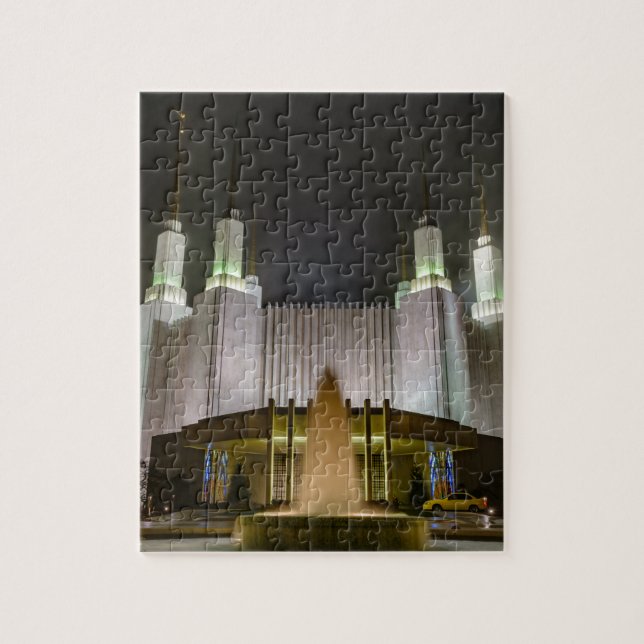Washington D.C. Temple at Night Jigsaw Puzzle (Vertical)