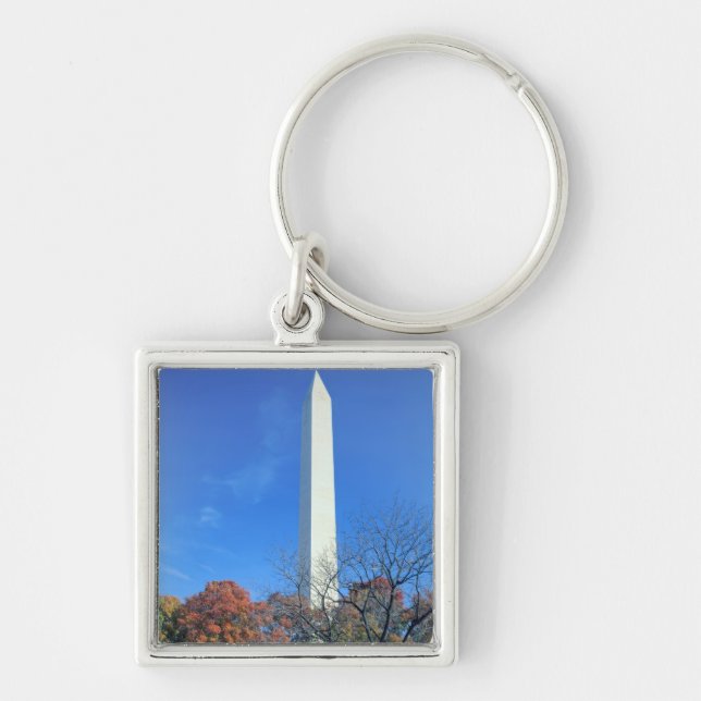 WASHINGTON, D.C. USA. Washington Monument rises Keychain (Front)