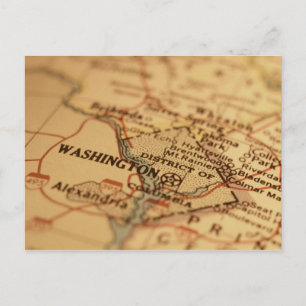 Washington, D.C. Vintage Map Postcard