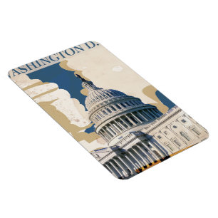 Washington D.C Vintage Travel Poster Magnet