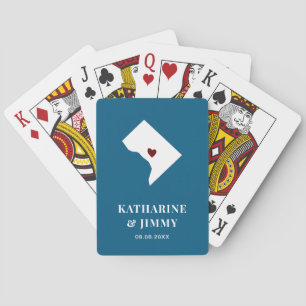 Washington D.C. Wedding Favour Deck of Cards, Map Playing Cards