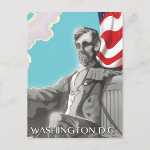 Washington DC Abraham Lincoln Travel poster Postcard