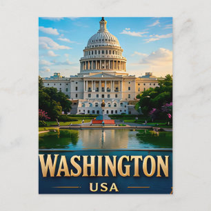 Washington DC American Landmarks Travel Souvenir Postcard