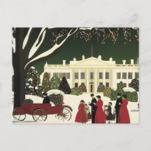 Washington DC Art Deco Style card White House