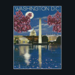Washington DC at night, white house, spring Postcard<br><div class="desc">Perfect image for your new print design. It could be a nice present or "final touch" for decorating home.</div>