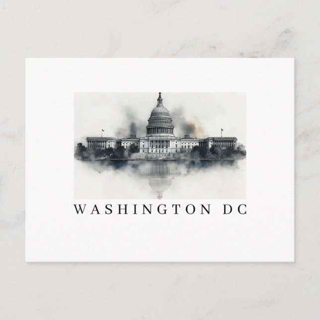 Washington DC Black and White Postcard  (Front)