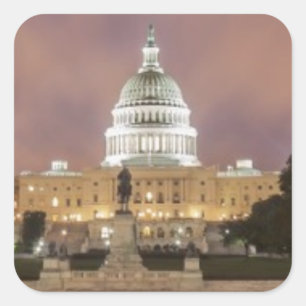 Washington DC, Capitol Building Square Sticker