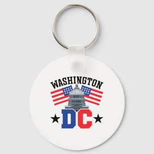 Washington Dc Capitol Hill American Flag Usa Pride Keychain