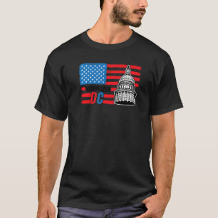 Washington Dc Capitol Hill American Flag Usa Pride T-Shirt