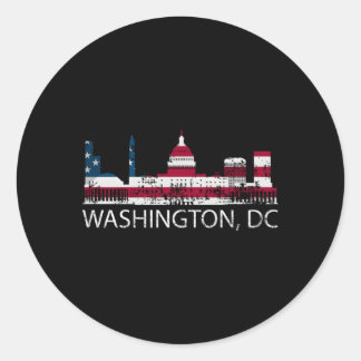 Washington Dc Capitol Hill Usa Flag Classic Round Sticker