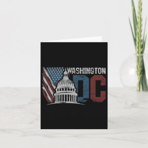 Washington Dc Capitol Hill Usa Flag Souvenir Desig Card