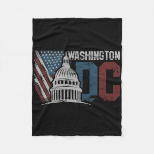 Washington Dc Capitol Hill Usa Flag Souvenir Desig Fleece Blanket