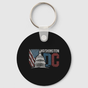 Washington Dc Capitol Hill Usa Flag Souvenir Desig Keychain