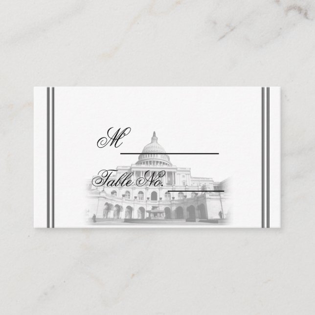 Washington DC Destination Wedding Place Card (Front)