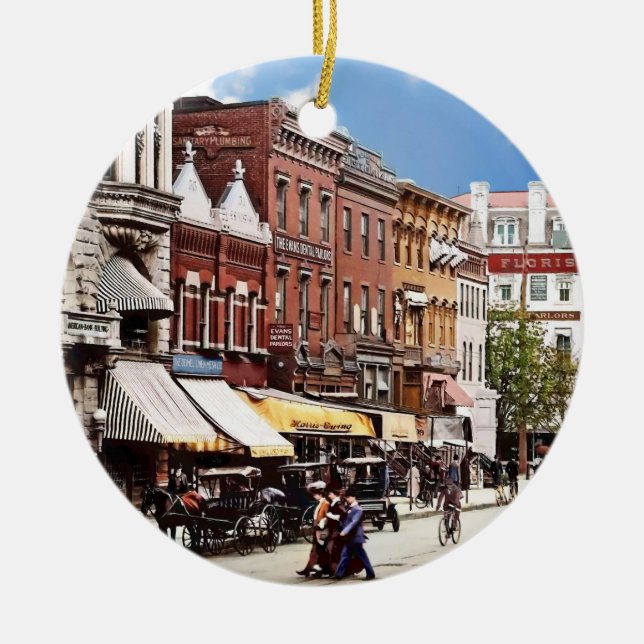 Washington DC - F St.  c1906 Ceramic Ornament (Front)