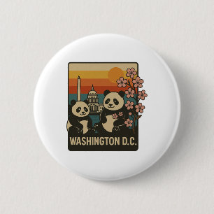 Washington Dc Family Trip Funny Panda Zoo Dc Trip  2 Inch Round Button