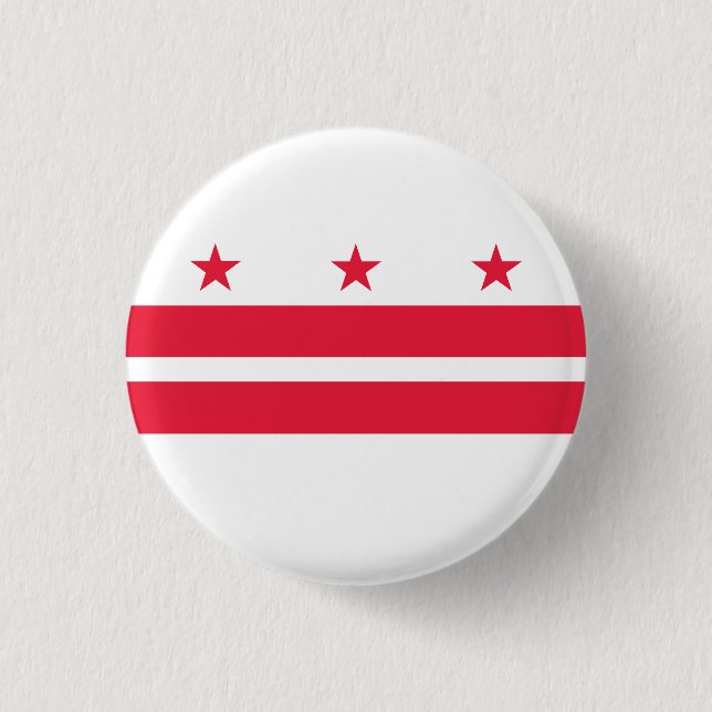 Washington DC Flag 1 Inch Round Button (Front)