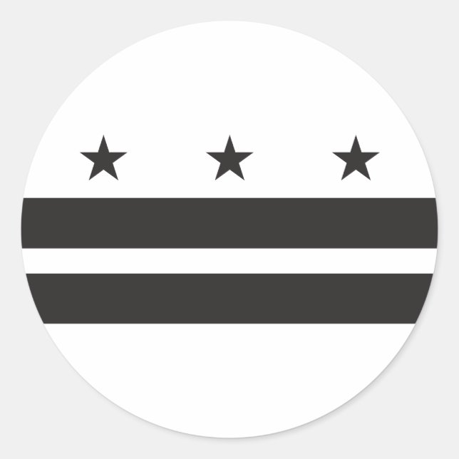 Washington DC Flag - Black Classic Round Sticker (Front)