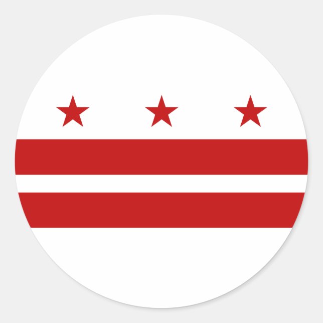 Washington DC Flag Classic Round Sticker (Front)