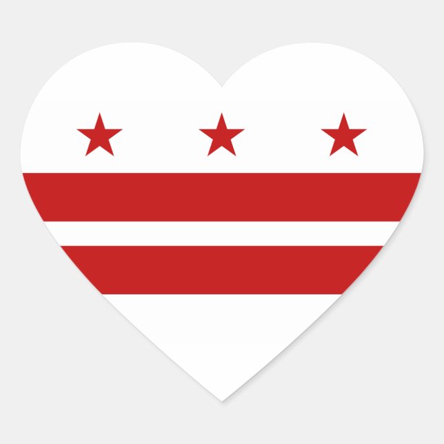 Washington DC Flag Heart Sticker (Front)