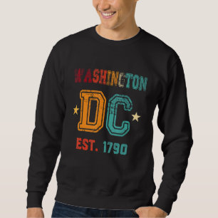 Washington Dc Flag Love Capitol Hill Souvenir Retr Sweatshirt
