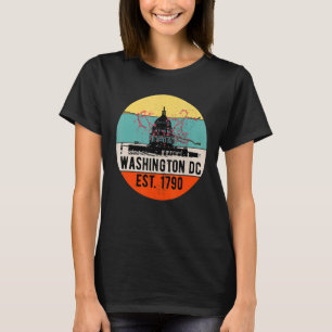 Washington Dc Flag Love Capitol Hill Souvenir Retr T-Shirt