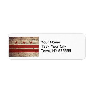 Washington DC Flag on Old Wood Grain