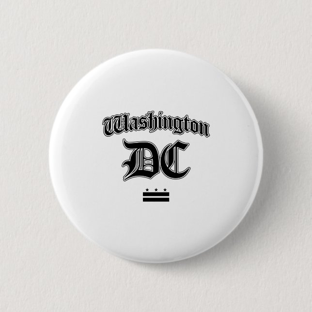 Washington Dc Flag Souvenir Long Sleeve  2 Inch Round Button (Front)