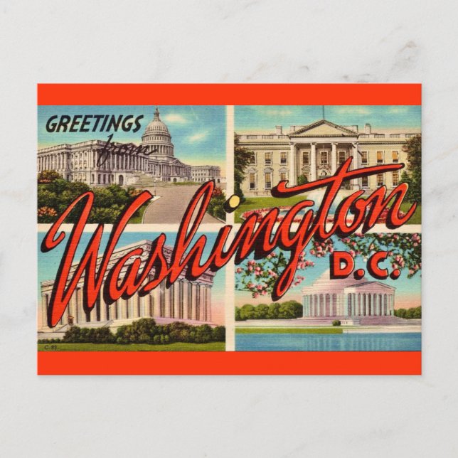 Washington DC Greetings  Postcard (Front)