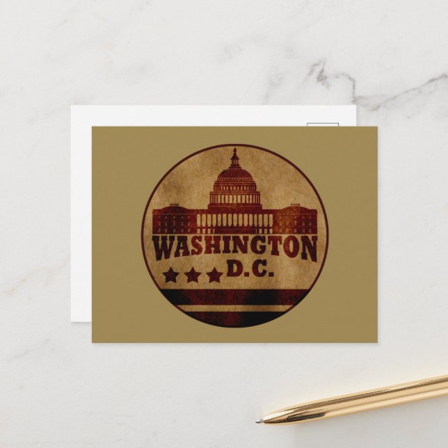Washington DC Holiday Postcard (Front/Back In Situ)