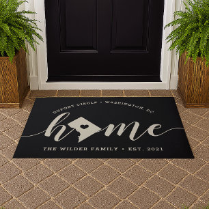 Washington DC Home Town Personalized Doormat